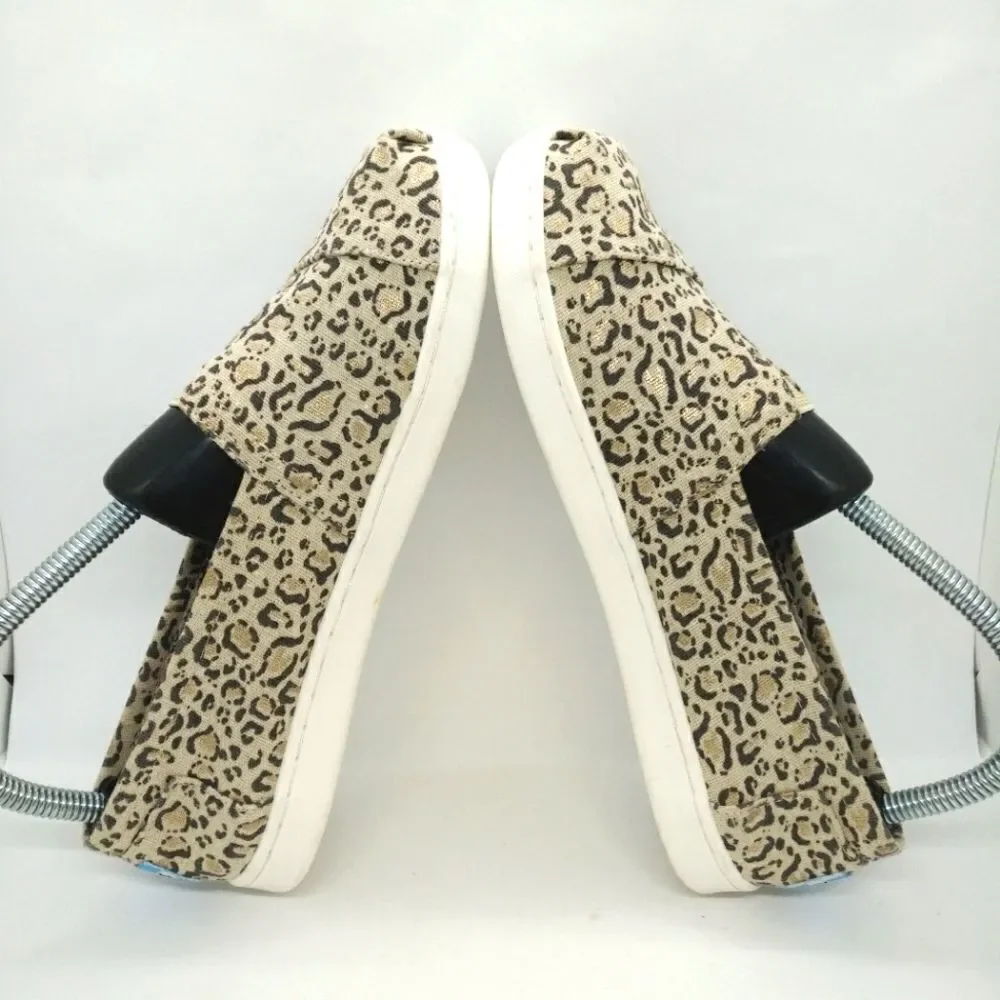 Toms Animal Print Flats Shoes‎ Youth Girls Size 5 Y Beige,